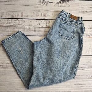 Lee Vintage Blue Denim Acid Wash Jeans Mens 36x31 Made In USA Balloon Fit Unisex